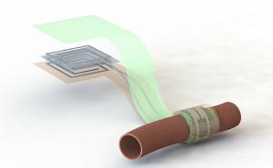 A wireless biodegradable blood flow sensor