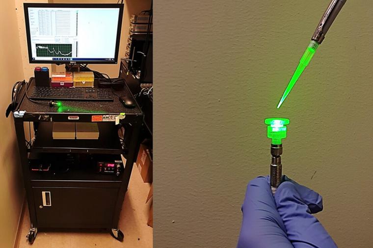 The researchers incorporated their sensor into a prototype with a fiber optic...