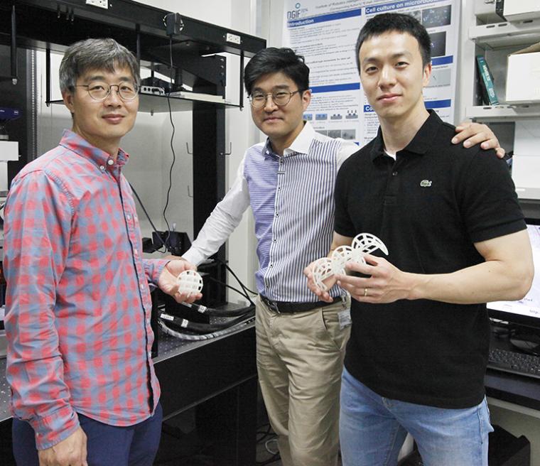 Professor Hongsoo Choi in the DGIST Department of Robotics Engineering (left),...