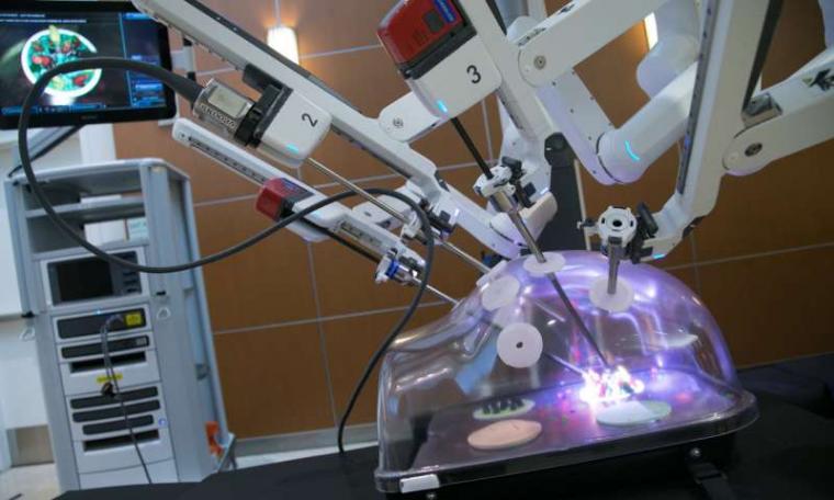 Robotic urologic surgery demonstration.