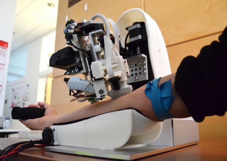 This tabletop robotic device can accurately steer needles and catheters into...