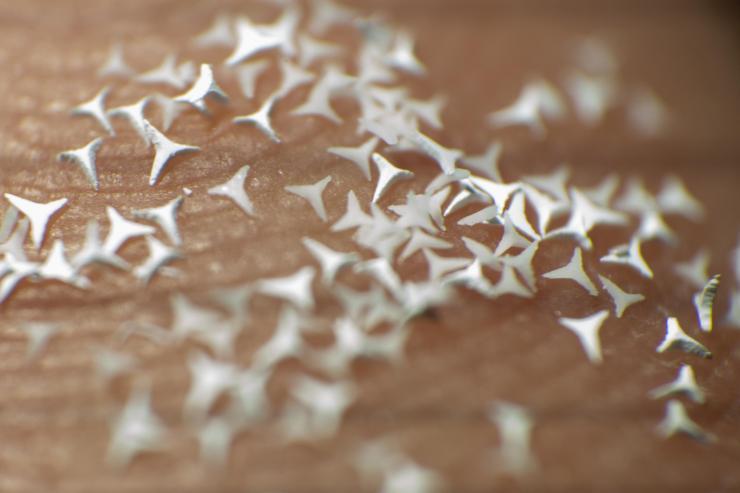 STAR particles are mixed into a therapeutic cream or gel and applied to the...